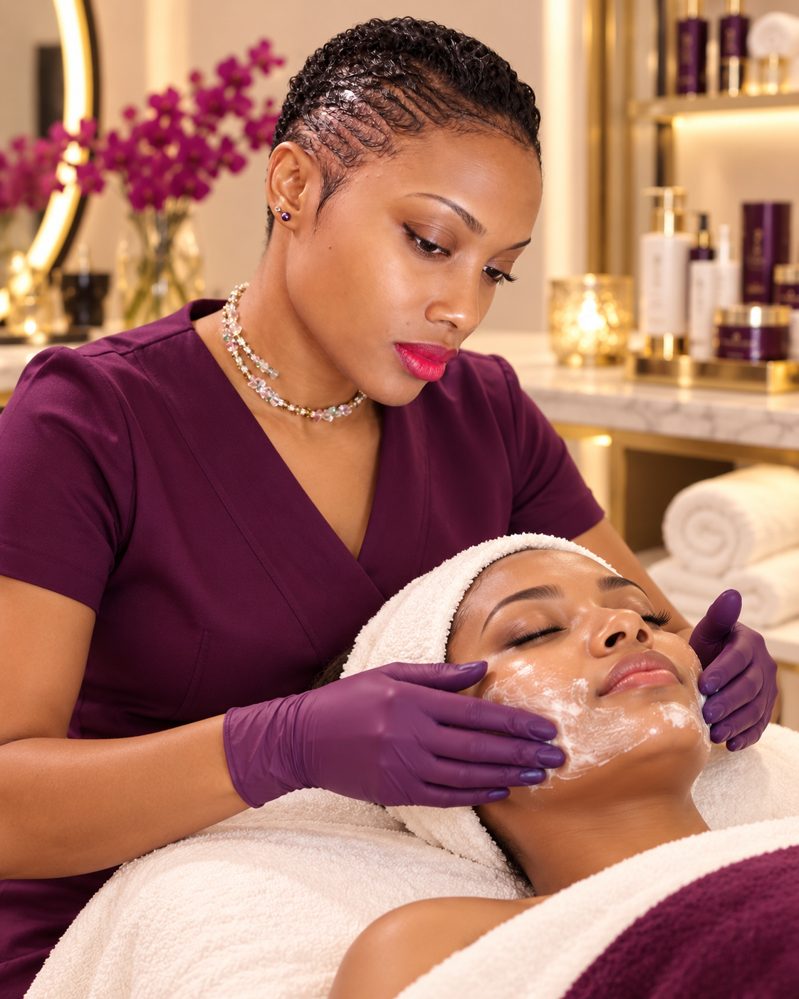 Luxury facial treatment at Julie Michelle Temple Beauty